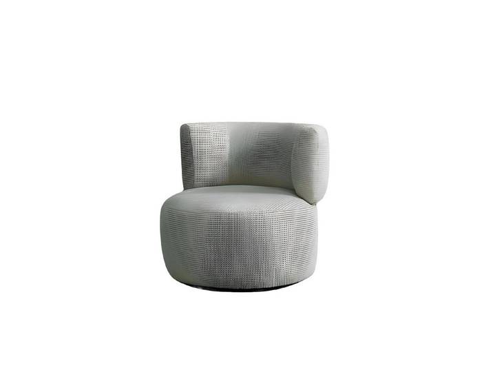 Xlmoebel Sessel Designer Einzelsessel aus hochwertigem Stoff in runder Formgebung (Sessel), Hergestellt in Europa