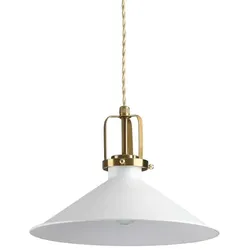 Ideal Lux Pendelleuchte ERIS-3, E27, Metall / Satingold-Details / Stoffkabel, Weiß IDEA-238173