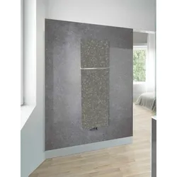 Zehnder Fina Lean Bar Design-Heizkörper elektrisch, 1800x48x500 mm, Grau Aluminium, mit Handtuchhalter Chrom