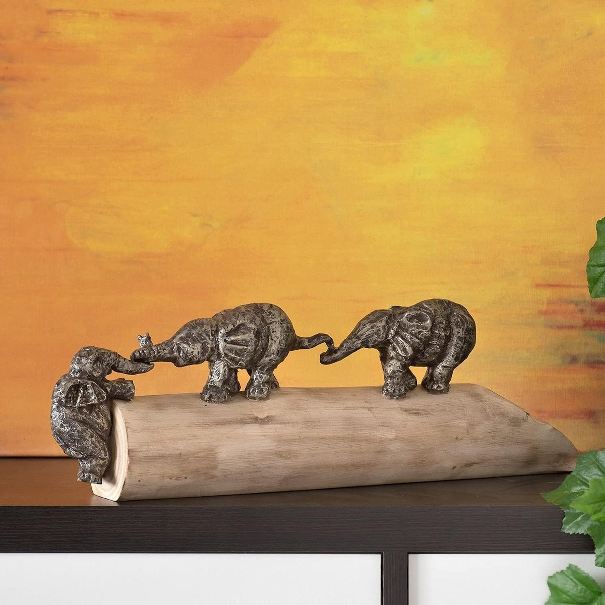 Olifanten Familie Sculptuur - Decoratieve Olifant Figuur voor op tafel
