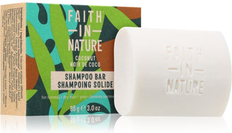 Faith In Nature Coconut & Shea Butter shampoing solide bio qui procure hydratation et brillance 85 g