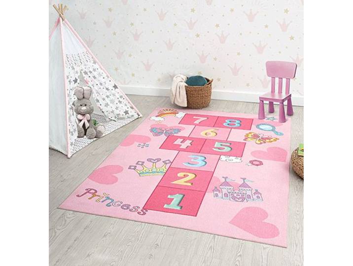 Teppich THE CARPET Happy Life , pink, B:160cm H:4mm L:220cm, Polyester, Teppiche, Teppich, Life Kinderzimmer Teppich Spielteppich pflegeleicht
