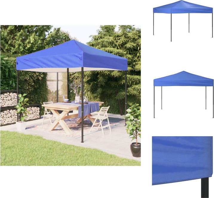 vidaXL Partytent, opvouwbaar, blauw, 3x3 meter
