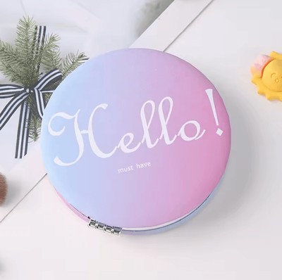 Inspire Curations Princess Round Folding Pocket Makeup Mirror letter 1pc