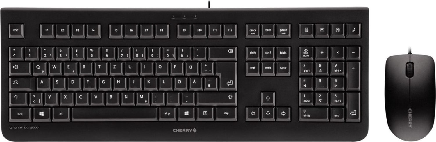 Cherry DC 2000 Kabelgebundene Maus-Tastaturkombination PN-Layout schwarz