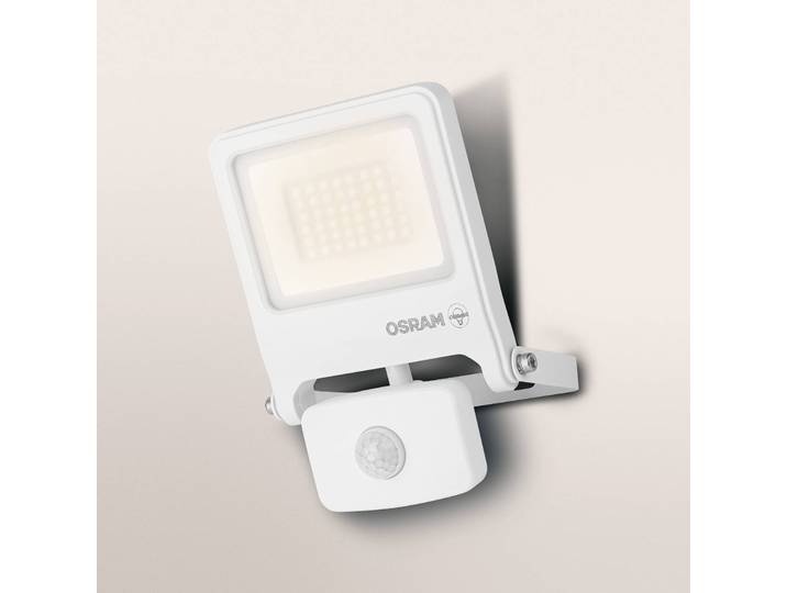 OSRAM Außenstrahler ENDURA FLOOD, weiß, Sensor 30 W 830 IP44 FLOOD, weiß / opal, Aluminium