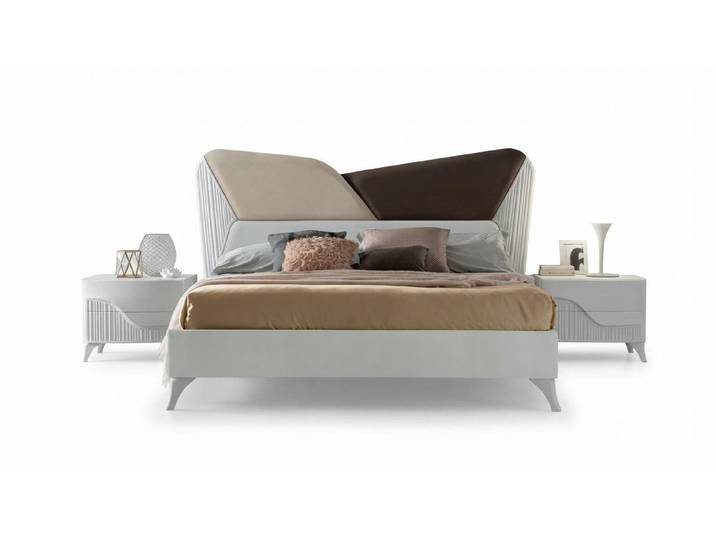 JVmoebel Bett Doppelbett aus Holz in Weiß – Stabiler Rahmen für höchsten Komfort (1-tlg), Made in Europa