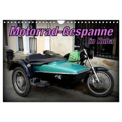 Motorrad-Gespanne in Kuba (Wandkalender 2027 DIN A4 quer), CALVENDO Monatskalender