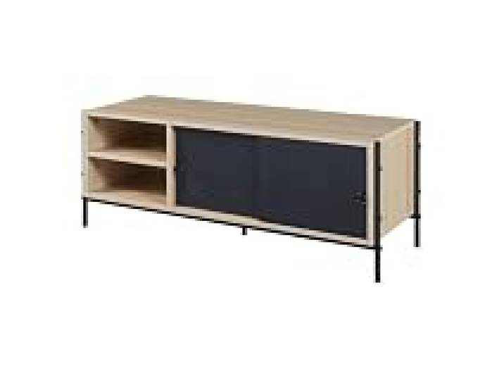Helloshop26 Meuble TV Support télévision Salon étagère 120 x 40 x 45 cm Effet chêne Noir 03_0010098