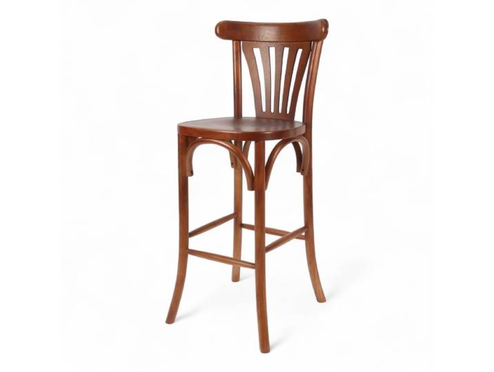 Chaise de bar HALLES - Bois foncé