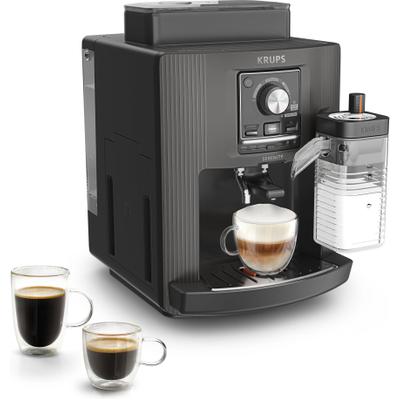 KRUPS Kaffeevollautomat "Serenity Milk", schwarz, B:29,7cm H:47,3cm T:39,1cm, Kaffeevollautomaten, 5 Getränke, Milk Maestro-Technologie, automatische Reinigung, 2 Tassen, Kaffeevollautomat
