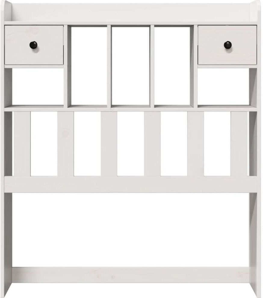 vidaXL Solid Wood Bookcase Headboard White Small Single (2'6)