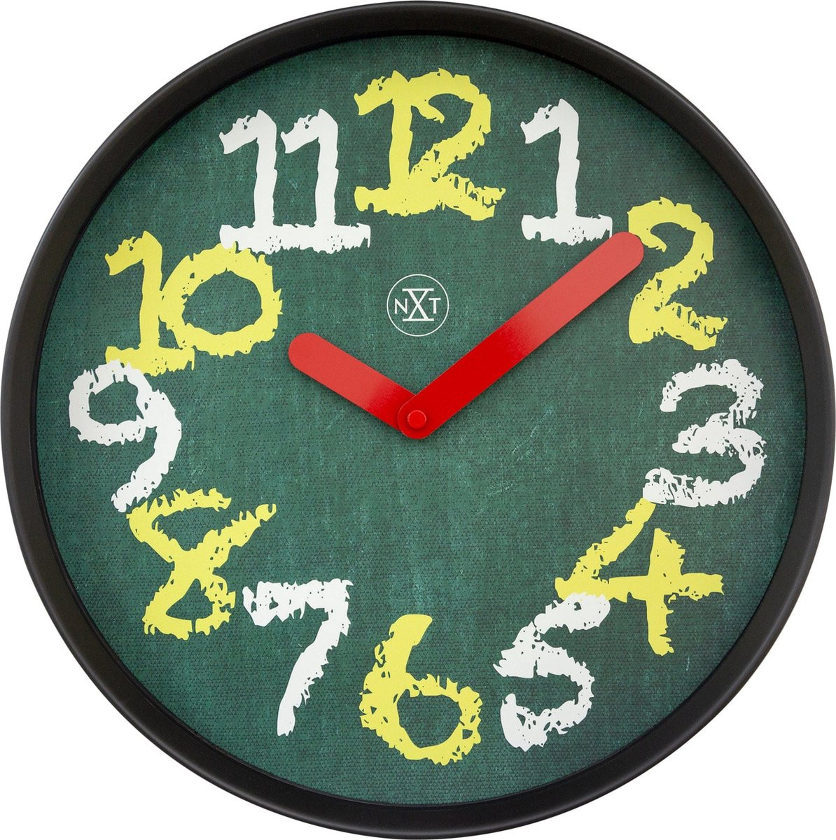 NeXtime nXt Chalkboard Wandklok - Groen - 30 cm - Analoog en Stil