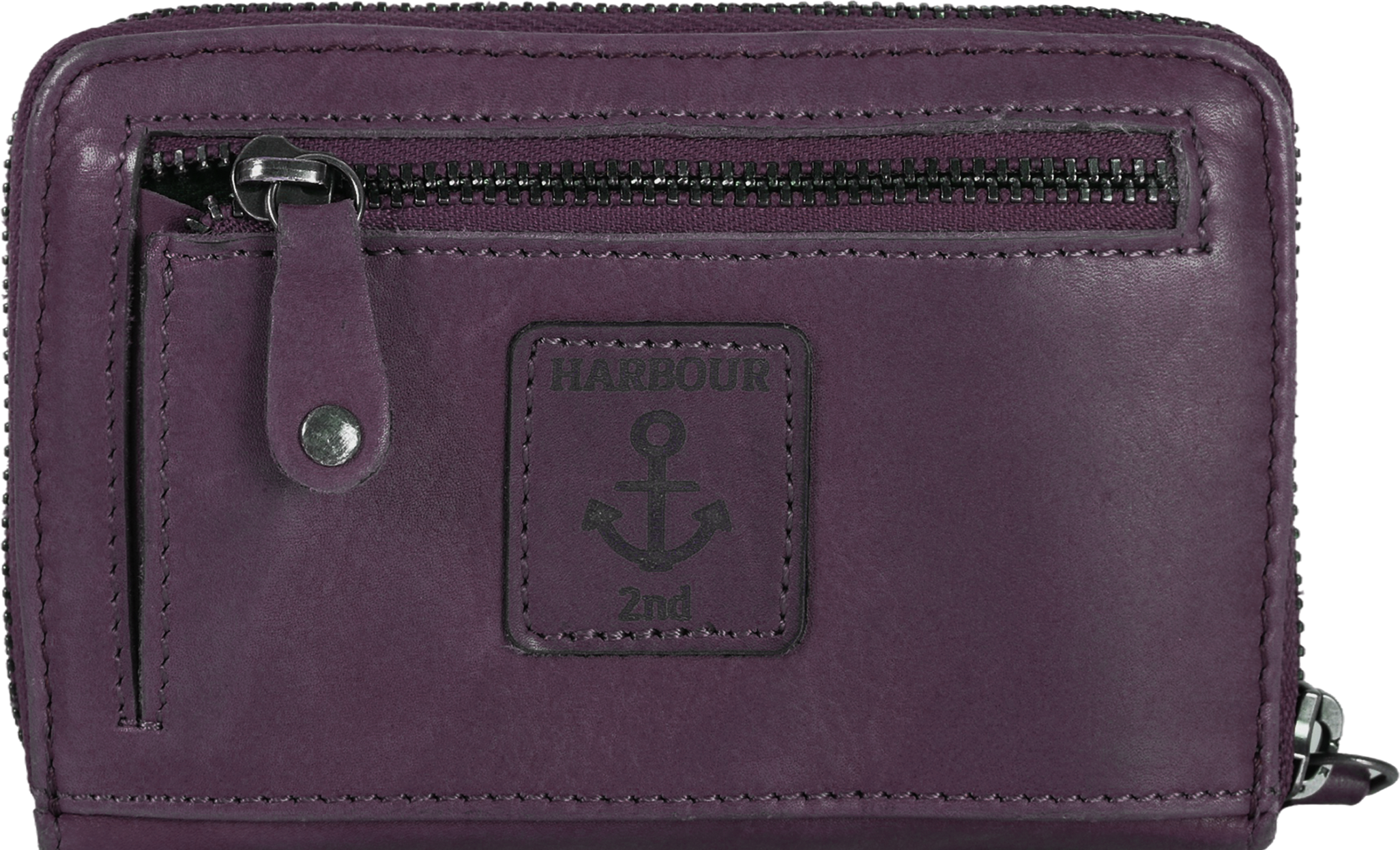 Geldbörse HARBOUR 2ND, Damen, lila, Rindsleder, Kleinlederwaren Geldbörse, Geldbeutel, Portemonnaie, Money Pocket mit Reissverschluss lila Einheitsgröße