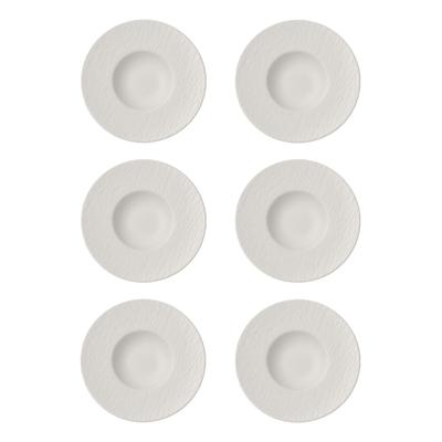 Villeroy & Boch Manufacture Rock Pastateller weiß 28 cm 6er Set