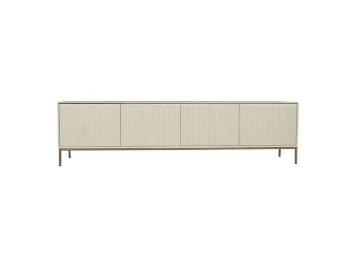 Meuble tv 210 cm en bois beige 4 portes