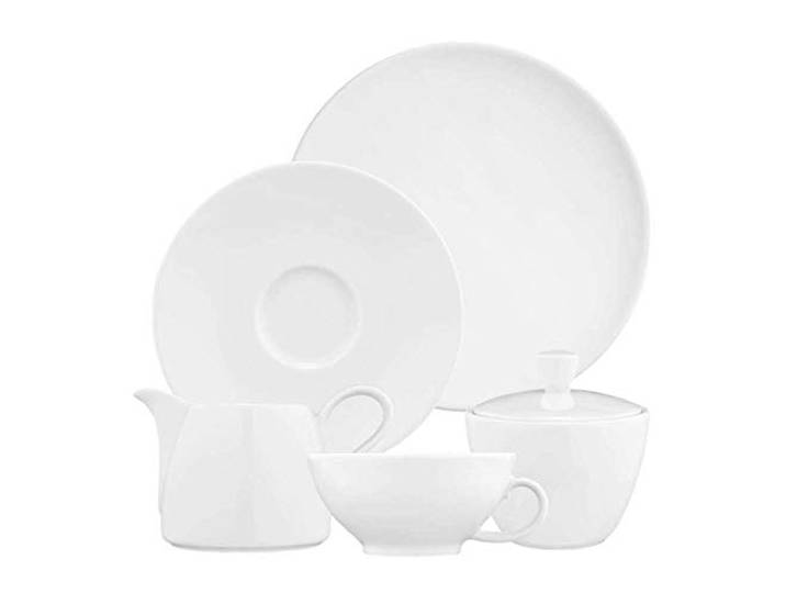 Seltmann Weiden Teeservice 20-teilig weiß Set für bis zu 6 Personen Serie Life beinhaltet je 6 Frühstücksteller, Teeober- und Untertasse, je 1 Milchkännchen und Zuckerdose