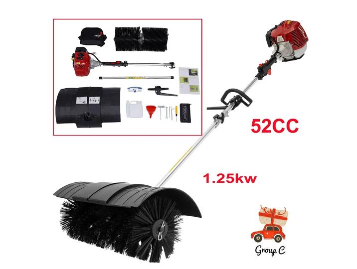 52cc 2 temps 2.3HP moteur puissance neige balayage balai allée gazon pelouse artificielle puissance brosse pelouse balayeuse outils de nettoyage