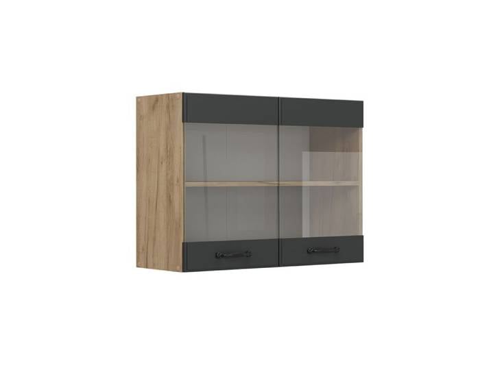 Armoire en verre R-Line 80cm Anthracite campagne/Chêne de force doré Vicco 54150