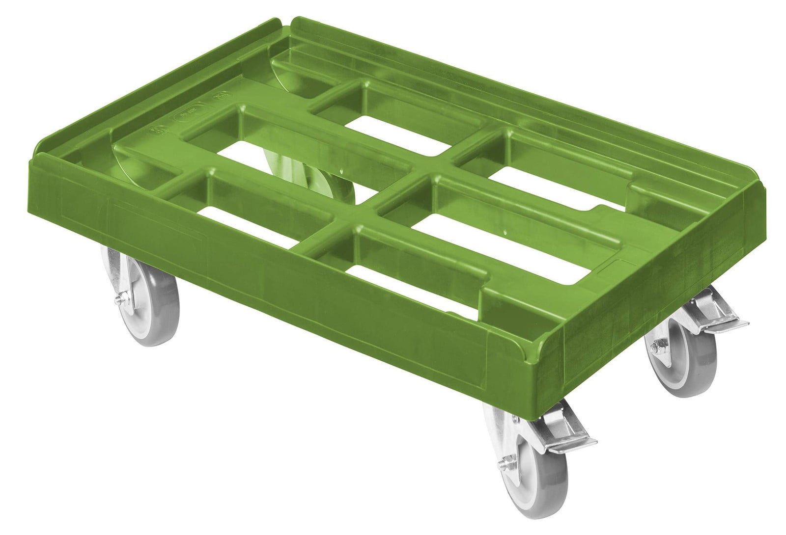 Transporttrolley voor boxen met remmen