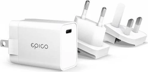 EPICO 20W PD Ladegerät mit auswechselbarem Stecker (EU,UK) - weiß