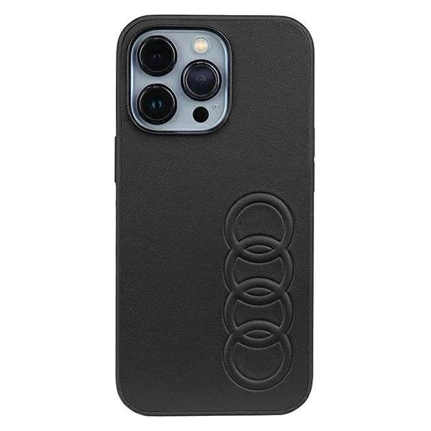 Audi Synthetic Leather iPhone 13 Pro / 13 6.1" czarny/black hardcase AU-TPUPCIP13P-TT/D1-BK (Apple iPhone 13, Apple iPhone 13 Pro) (AU-TPUPCIP13P-TT/D1-BK)