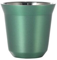 Multicon Wholesale Hub Solid Color Water Cup, Summer New Simple Flat Bottom Cup, Stainless Steel Double layer Tank, Capsule Coffee Cup emerald Green