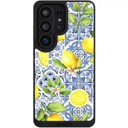 Nivocase Handyhülle für Samsung Galaxy S26 Ultra Hülle NIVOpure Case Schwarz Griechenland Muster Zitrone (Samsung Galaxy S26 Ultra), Smartphone Hülle, Schwarz
