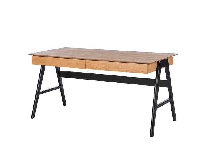 Bureau Branno 150cm Marron/Imitation chêne/Noir