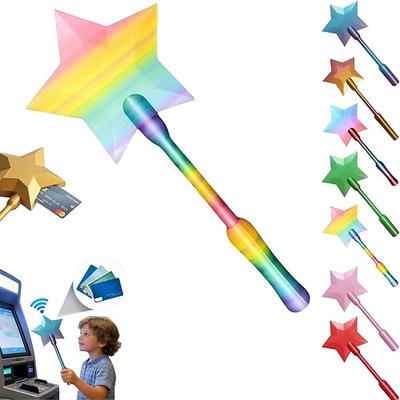 3D-gedruckte Zauberstab-App zum kontaktlosen Bezahlen, magische Sternen-Zauberstäbe zum Bezahlen, Zauberstäbe mit kontaktlosem Kartenhalter, digitale Sternen-Zauberstäbe für einfaches Bezahlen, tolles
