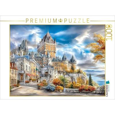 CALVENDO Puzzle Die historische Altstadt von Québec mit Blick auf das majestätische Château Frontenac | 1000 Teile Lege-Größe 64x48cm Foto-Puzzle für,