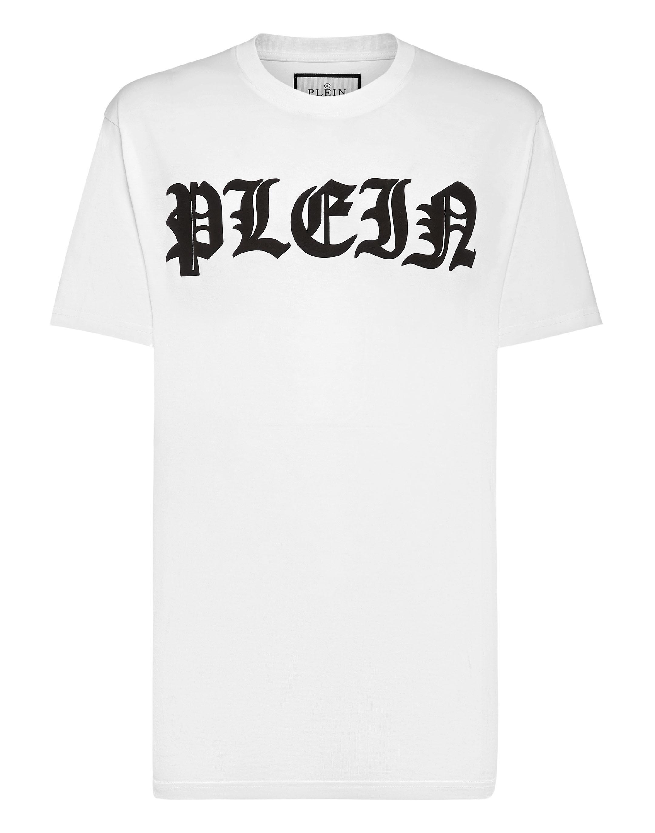 Philipp Plein T-Shirt mit Rundhalsausschnitt und Gothic-Plein-Detail - Weiß