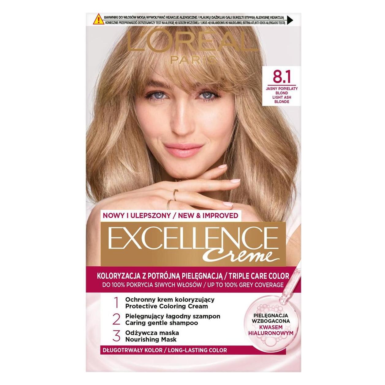 L'Oréal Paris L'Oreal Excellence Creme Haarfarbe 81 Helles Aschblond (Hell aschblond) (49049086)