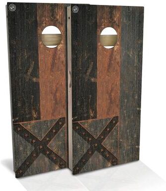 Skip's Garage Mississippi Flag Rustic Outdoor Cornhole Board Set