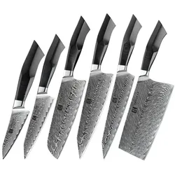 XinZuo - 6-teiliges Damast-Messerset - B32 Feng Serie