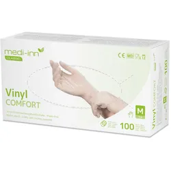Medi-Inn Vinyl Comfort Einmalhandschuhe, transparent, puderfrei S / 10 x 100 = 1000 Stück