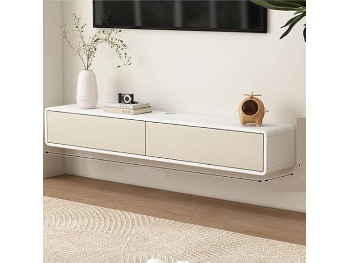 tv schrank Moderner schwebender TV-Ständer mit Konsole zur Wandmontage Geräumiger Stauraum for Wohnzimmer und Büro