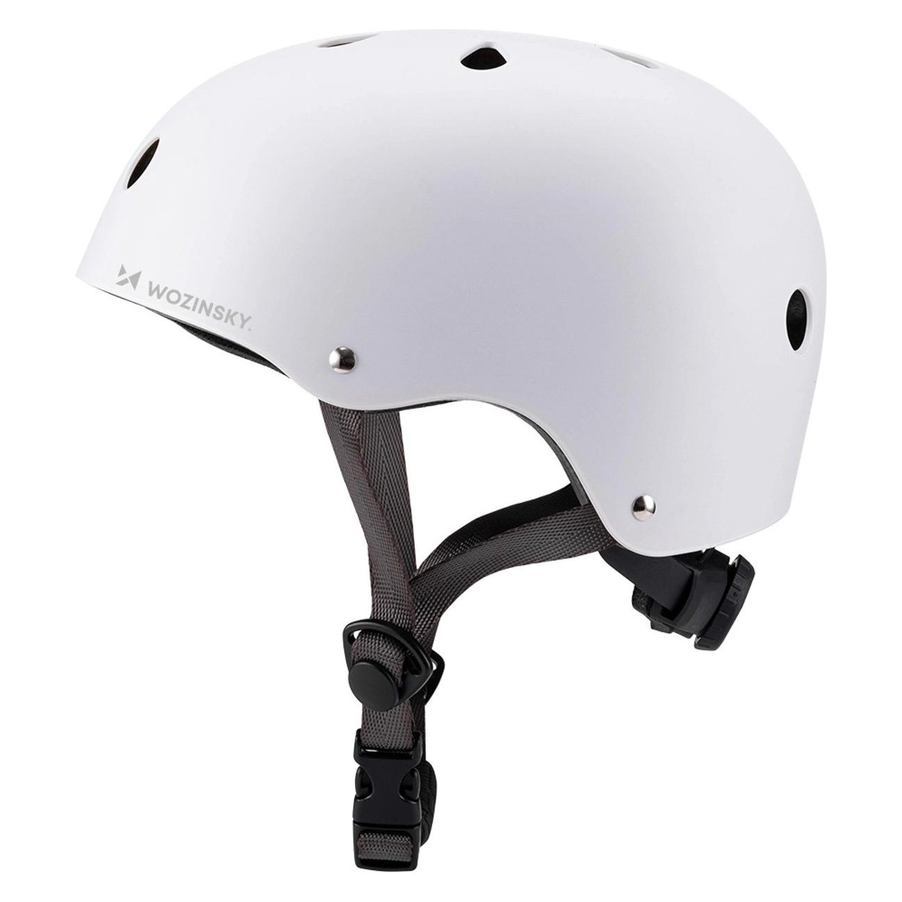 Wozinsky Kask rowerowy BMX/hulajnoga lekki 54-58 cm - biały (54 - 58 cm) (5907769381058)