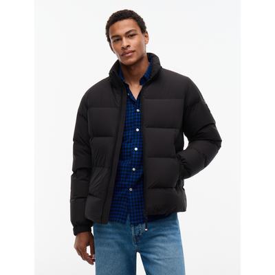 Daunenjacke TOMMY HILFIGER "DOWN STAND PUFFER", Herren, Gr. S, schwarz, Web, Obermaterial: 100% Polyester. Futter: 100% Polyester. Füllung: 90% Daunen, 10% Federn, regular fit normal, Jacken Daunenjacke, Winterjacke, weiche Daunenfüllung