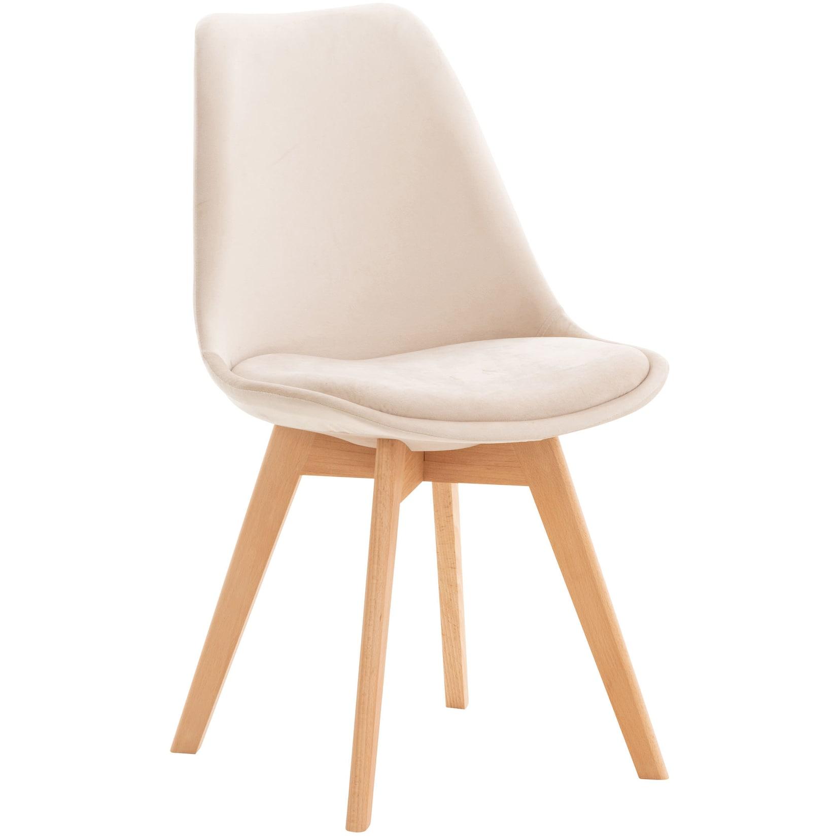 CLP Stuhl Linares Samt Farbe: beige, Material: Samt