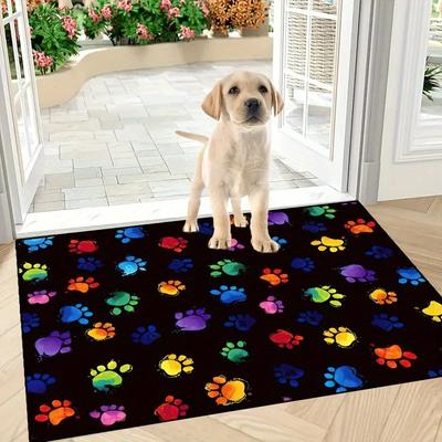 Inspired Living Cat Paw Print Doormat Absorbent Door Mat Washable Entryway Rug 5 80x120cm