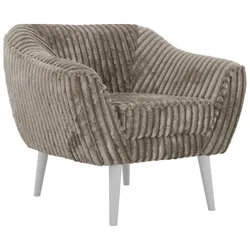 SESSEL PIRS - Hellbraun Cord - Weiße Beine