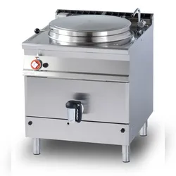 Schmorpfanne Gas direkt Autoklav mit Edelstahltank 100 LT. Struktur aus rostfreiem Stahl. Abmessungen 80x90 h 90 cm. Modell PDA100-98G