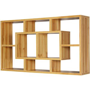 Wohnling Wandregal Alex, WL5.169, buche, aus Holz, 8 Fächer, 85 x 47,5 x 16,5cm