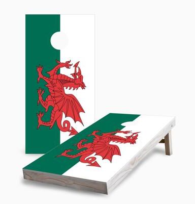 Skip's Garage Welsh Flag Corn Hole Board Set