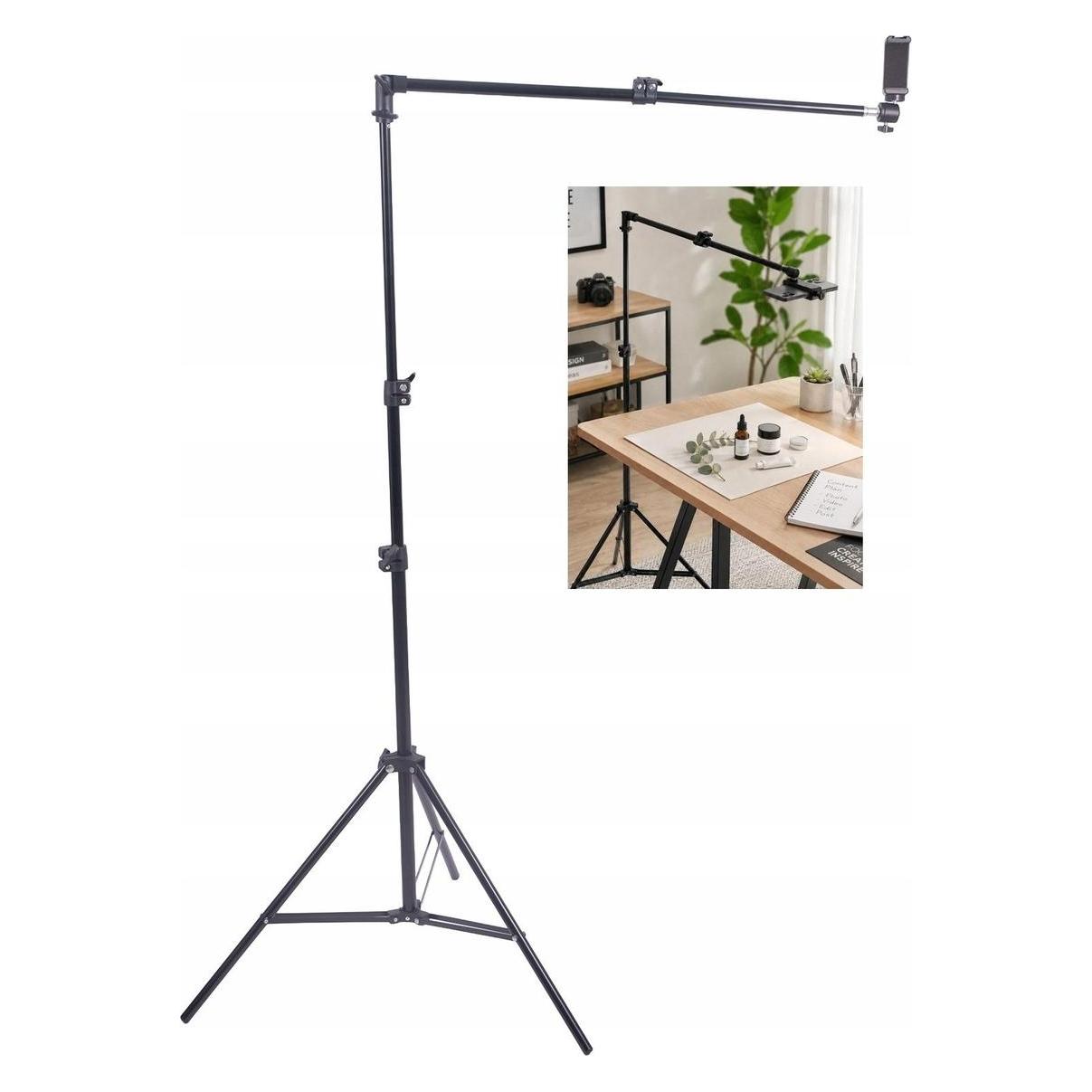Massa Statyw Statyw Foto Video 70-177cm Wysoki + Wysięgnik Ramię 43-74cm + Uchwyt Telefon / Acc8636 (MASSA)