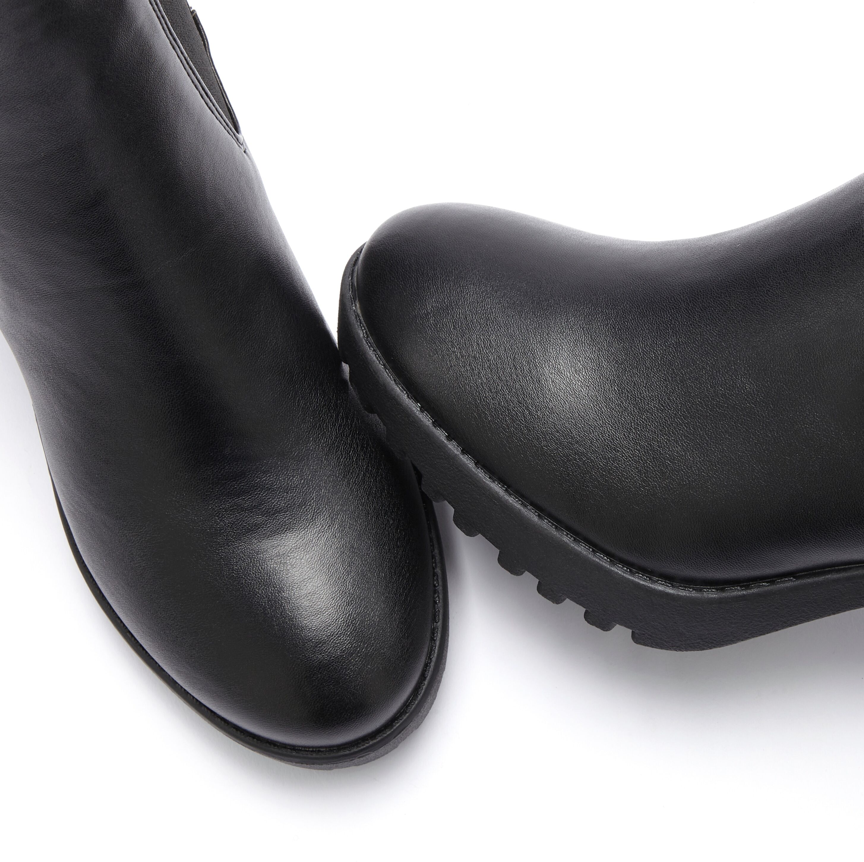 Chelseaboots VIVANCE, Damen, Gr. 39, Lederimitat, schwarz, Obermaterial: 100% Lederimitat. Decksohle: 100% Lederimitat. Futter: 100% Lederimitat. Laufsohle: 100% Synthetik, unifarben, Schuhe Chelseaboots, mit Blockabsatz & Stretch-Einsatz, High-Heel-Stief