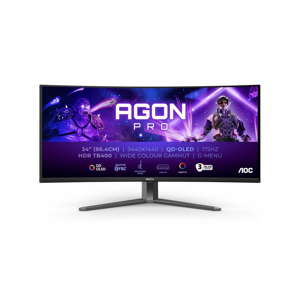AOC AGON Pro AG346UCD 34 Zoll UWQHD QD-OLED Panel 21:9 175 Hz Curved Gaming Monitor