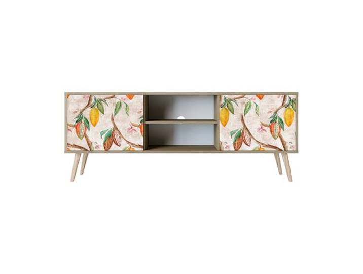 Healancy Biomedical TV Schrank mit Türen - Kommode - Fernsehschrank - Lowboard - Fernsehtisch - Wohnzimmer Möbel - Board mit Stauraum - Tisch - Sideboard - Fernsehrregal Riva-Eiche