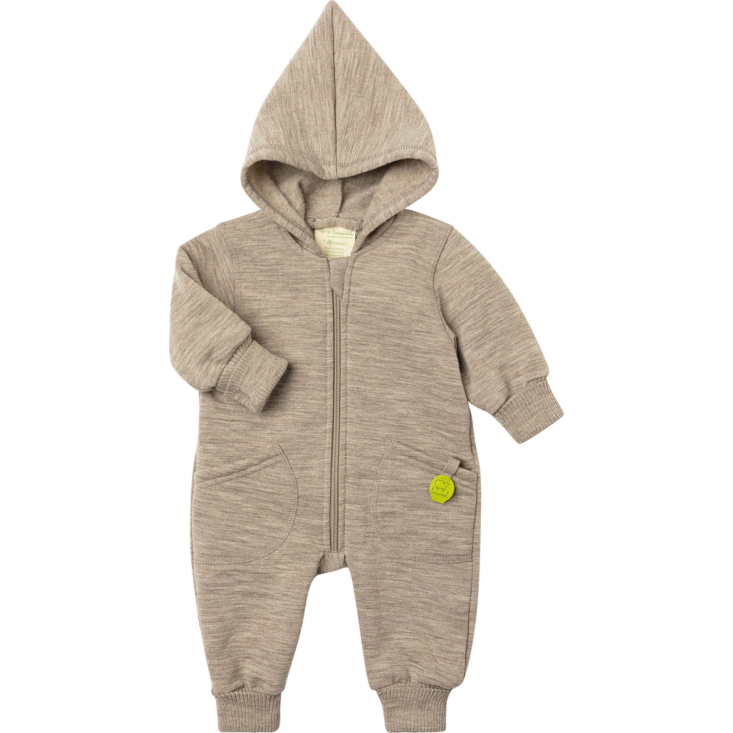 Engel Schurwolle Baby Kapuzen Overall Kinder Overalls beige Größe 104 Lifestyle Geruchsneutralisierend Merinowolle